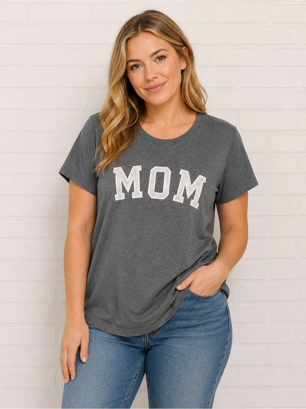 𝅺OLD Navy mother tee grey round neck short sleeve 50% cotton 50% polyester XL